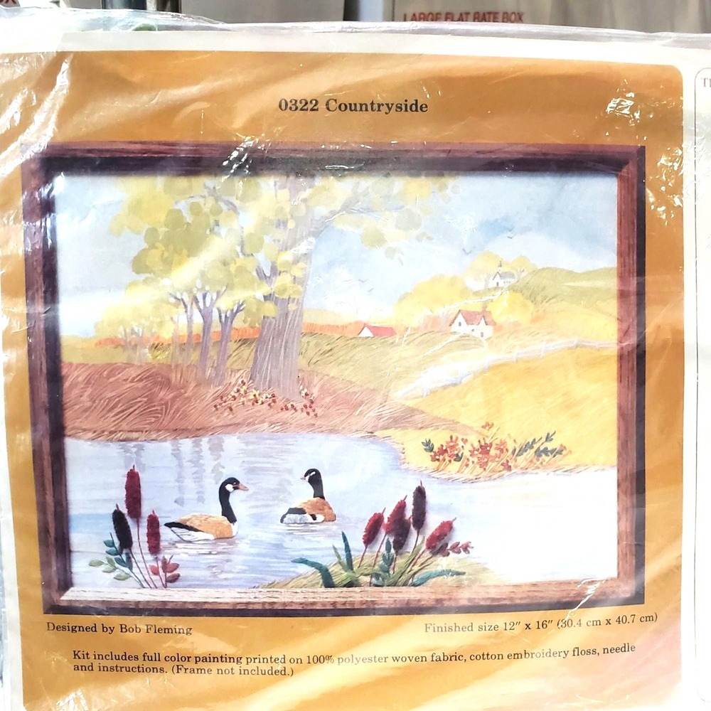 VTG The Creative Circle 0322 Countryside Embroidery Kit 12"x16"